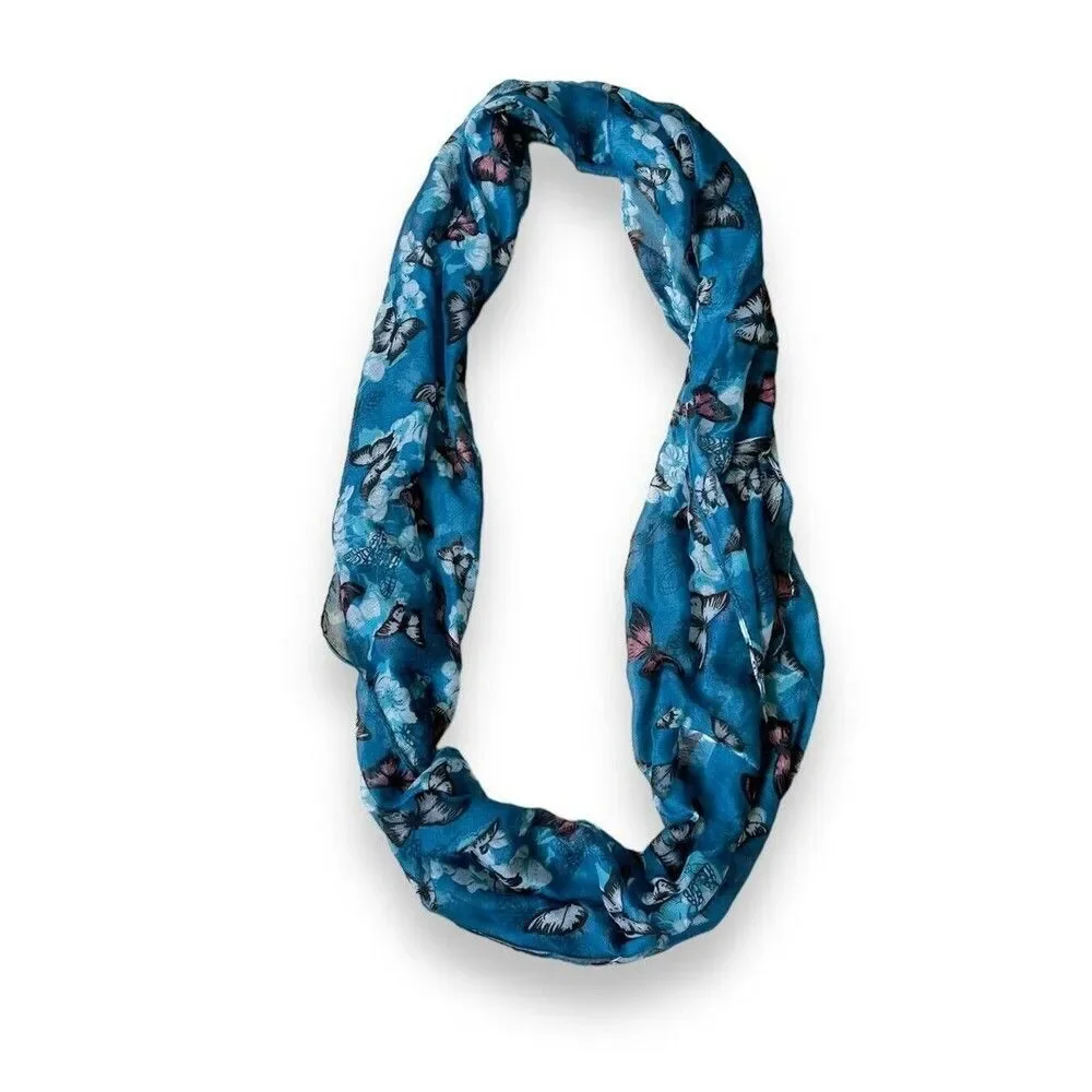 Butterfly Blue Snood Scarf 35
